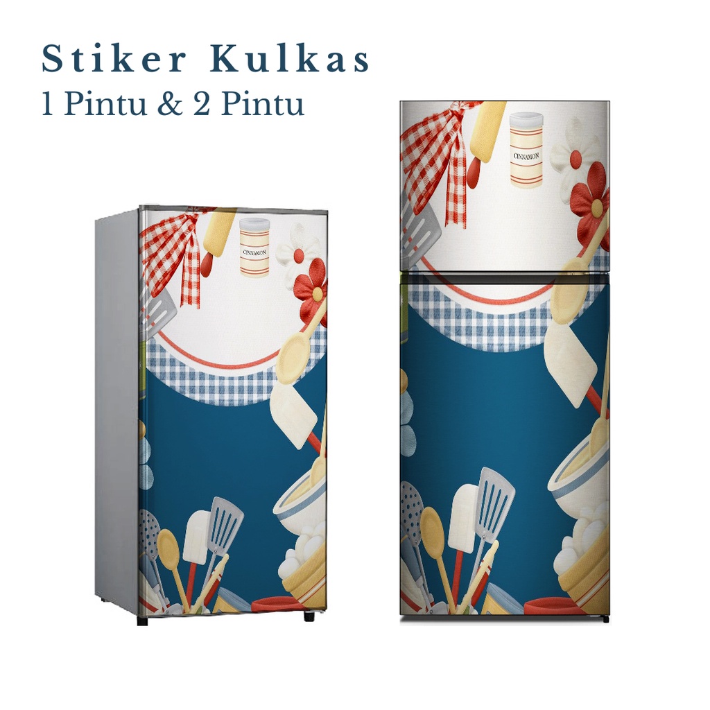 Stiker Kulkas 1 Pintu dan 2 Pintu Motif Kitchen Kode KN-18 - FX