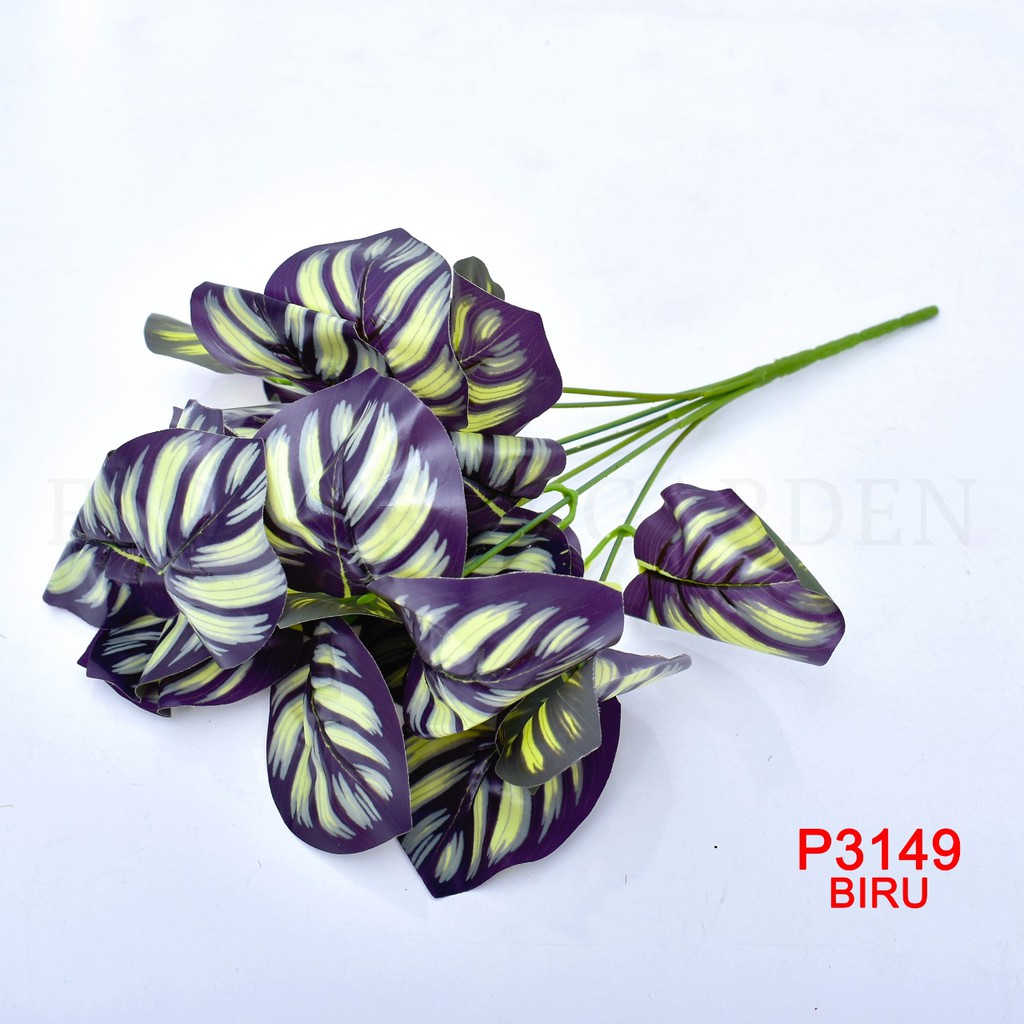 TL88 P3149 DAUN KELADI BUNGA TANGKAI PLASTIK BUNGA ARTIFISIAL BUNGA TANGKAI BUNGA HIASAN-6