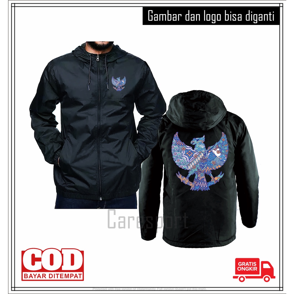 Jaket Cowok Keren Casual Terbaru Parasut Tahan Angin Windbreakers Jaket Harian Outdoor jaket Garuda