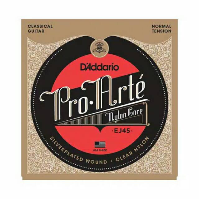 senar gitar D'addario proarte, senar classic EJ45