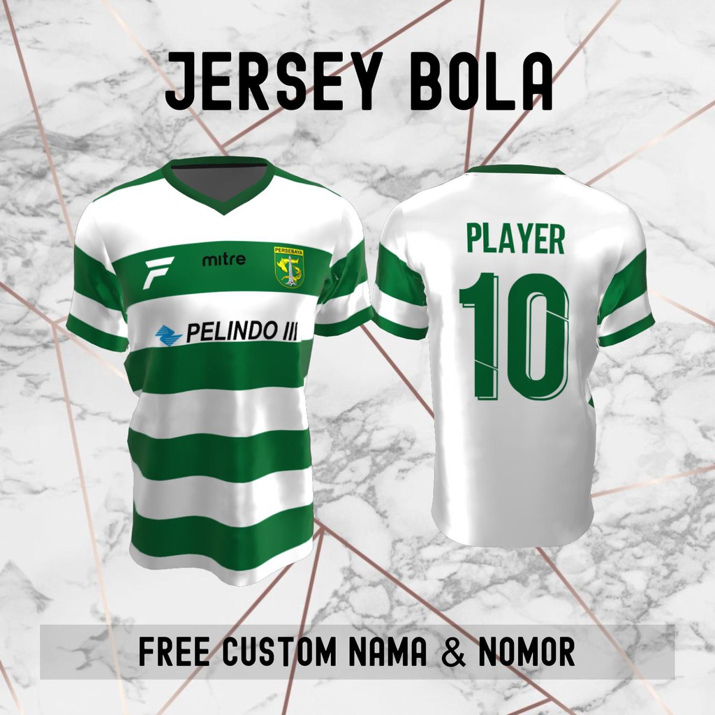 Jersey Persebaya Surabaya Klub Bola Baju Kaos Custom Nama dan Nomor Punggung - 232