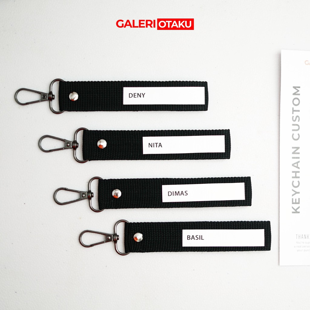 (TERMURAH) KEYCHAIN CUSTOM STRAP / CUSTOM NAMA / GANTUNGAN KUNCI CUSTOM TANPA MINIMAL ORDER