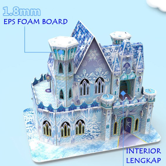 [ORGM] Mainan Edukasi Puzzle 3D Princess Ice Castle Merry Go Round