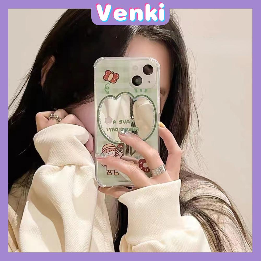 iPhone Case Luxury Acrylic Reflective Mirror Airbag Shockproof Protection Camera Cartoon Cute Compatible For iPhone 11 iPhone 13 Pro Max iPhone 12 Pro Max iPhone 7Plus iPhone xr