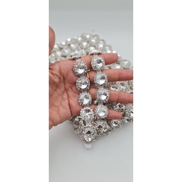 RENDA BERLIAN SWAROVSKI SUPER STONE KACA KRISTAL  AAA Per 10cm