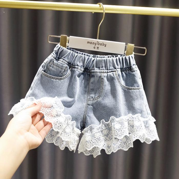 "GNI.14Jl22ᴼ" Celana pendek Jeans Anak Perempuan Import