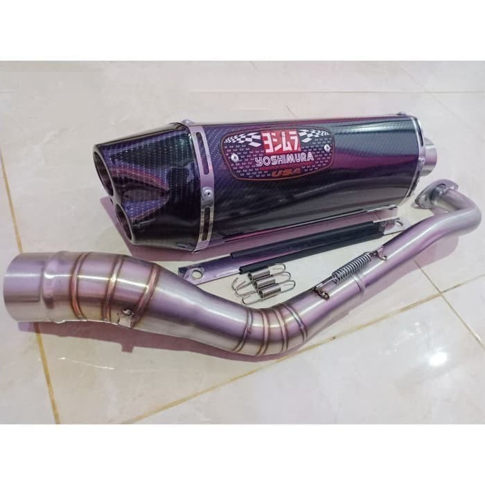 KNALPOT RACING YOSHIMURA R77 LUBANG DUA NMAX XMAX AEROX LEXI XRIDE PCX VARIO