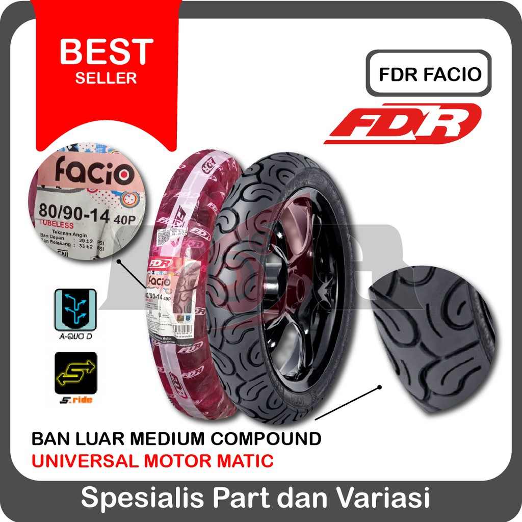 FDR 80/90-14 Facio Ban Motor Matik Tubeless