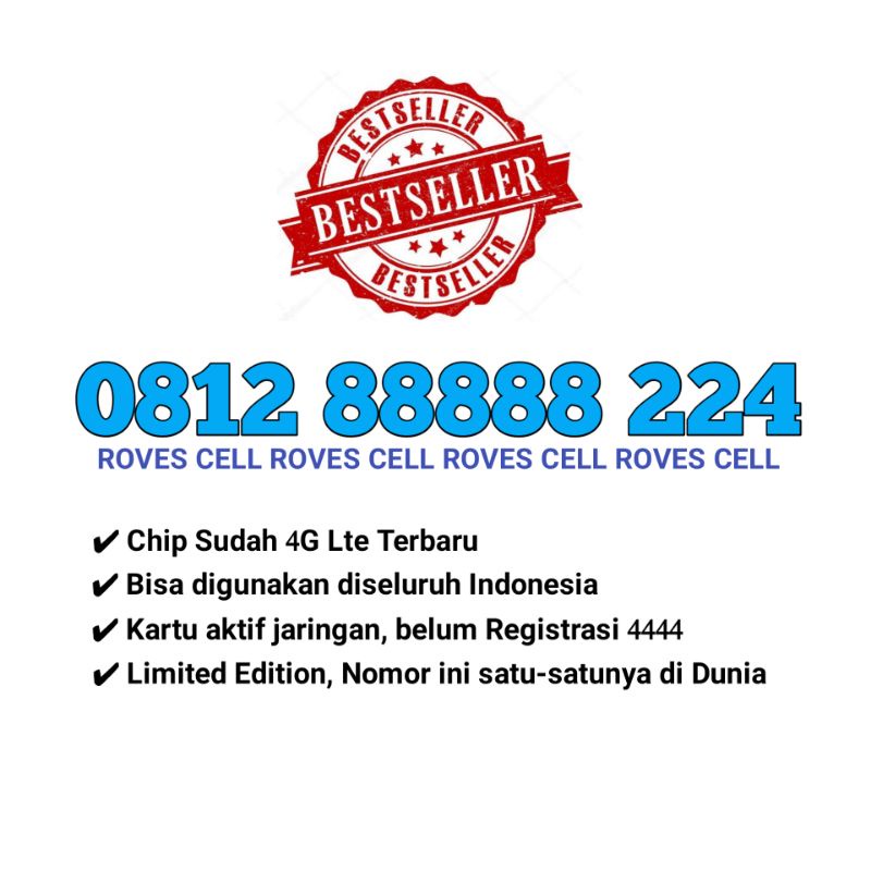 NOMOR CANTIK SIMPATI SERI PANCA 8 MURAH 0812 88888 224 BUKAN 888 8888 TELKOMSEL