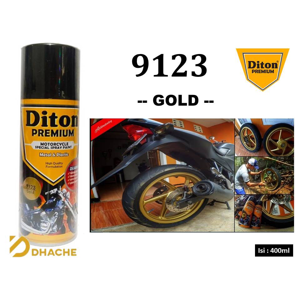 Cat Pilox Diton Premium Gold 9123 400cc emas sepeda motor mobil helm modelkit pylox pilok pylok