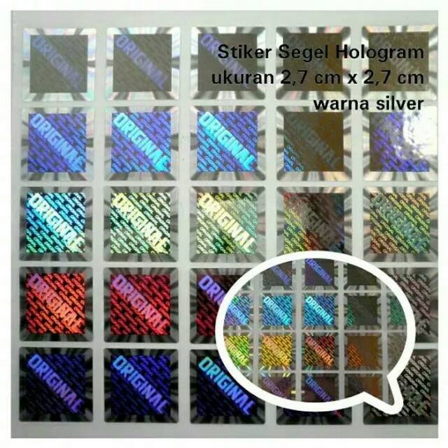 

Stiker hologram original 2.7cm kotak