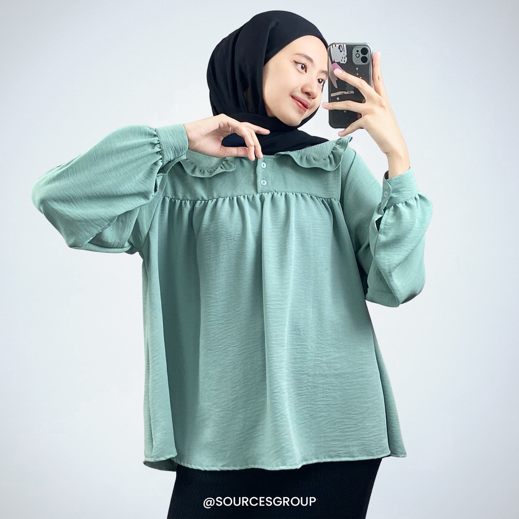 VS - QUILA BLOUSE ATASAN WANITA MUSLIM | BLOUSE KERAH RUFFLE WANITA