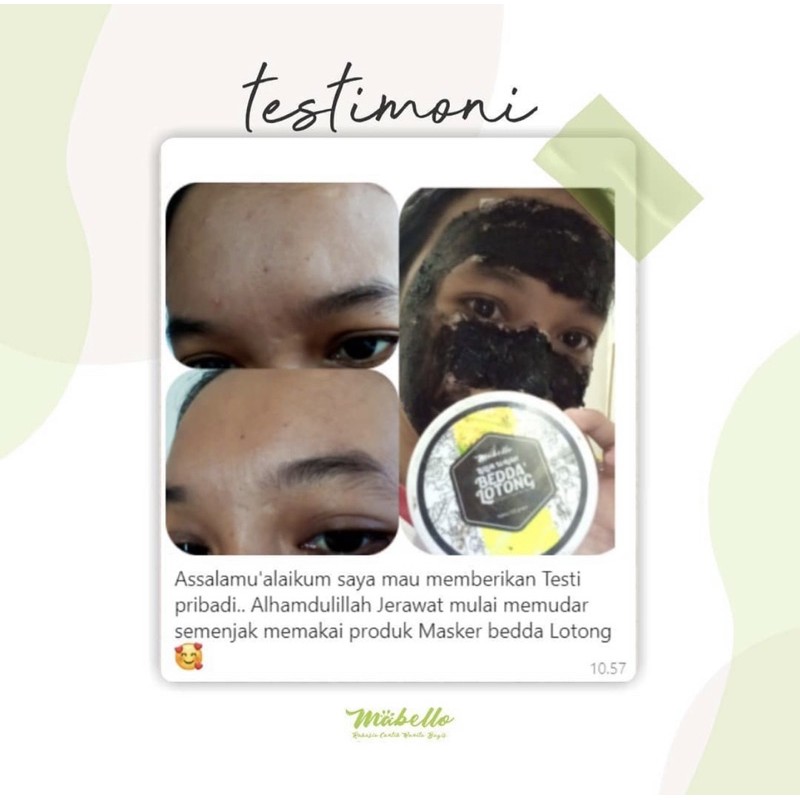 MABELLO Masker Hitam /bedda lotong bpom &amp; halal/ mencerahkan wajah &amp; mengangkat komedo