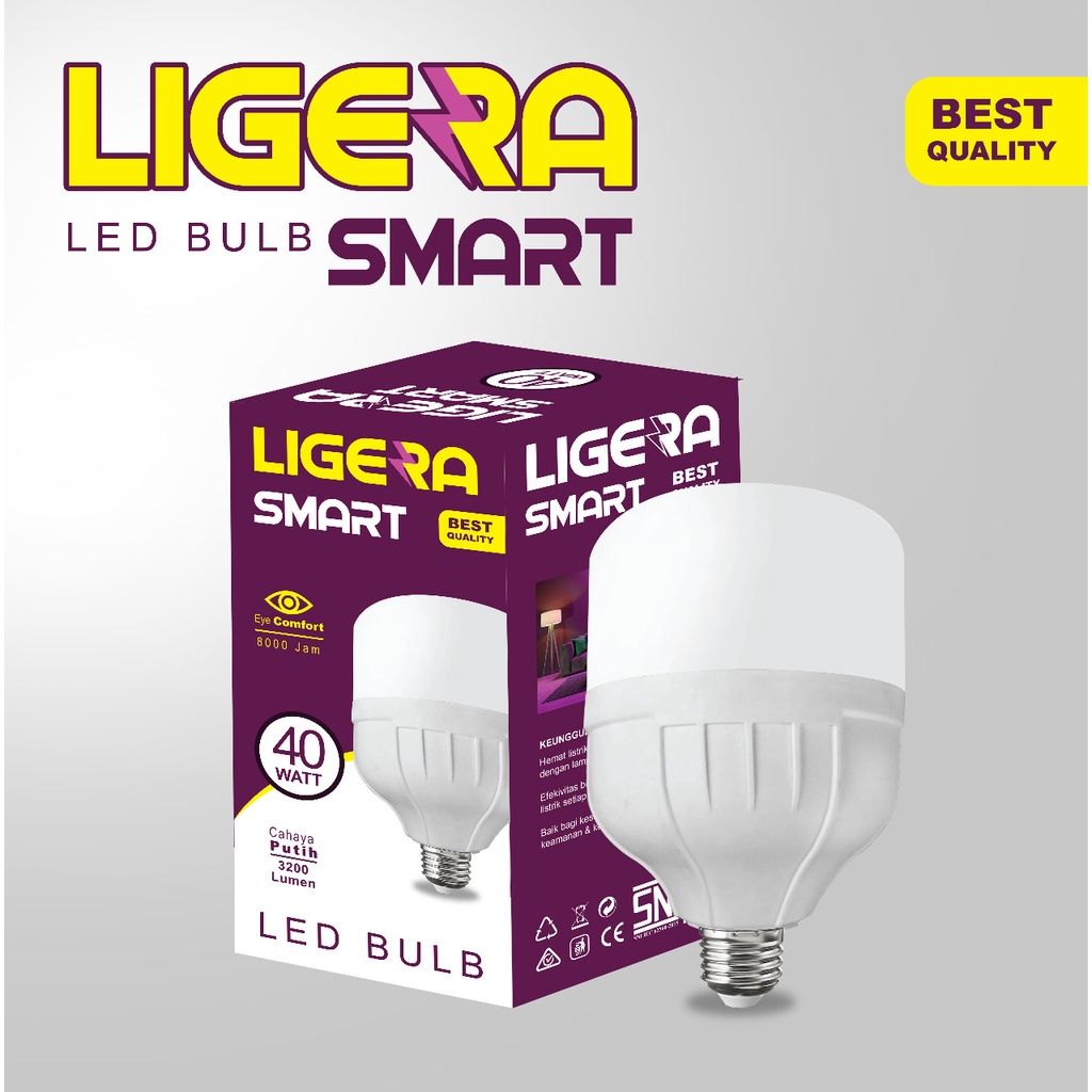 LIGERA Smart Lampu LED Capsule 40 Watt - Cahaya Putih