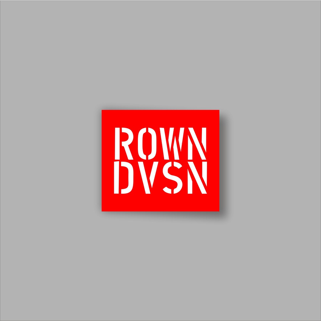 

Stiker brand stiker distro Rown dvsn bahan graftac anti ait