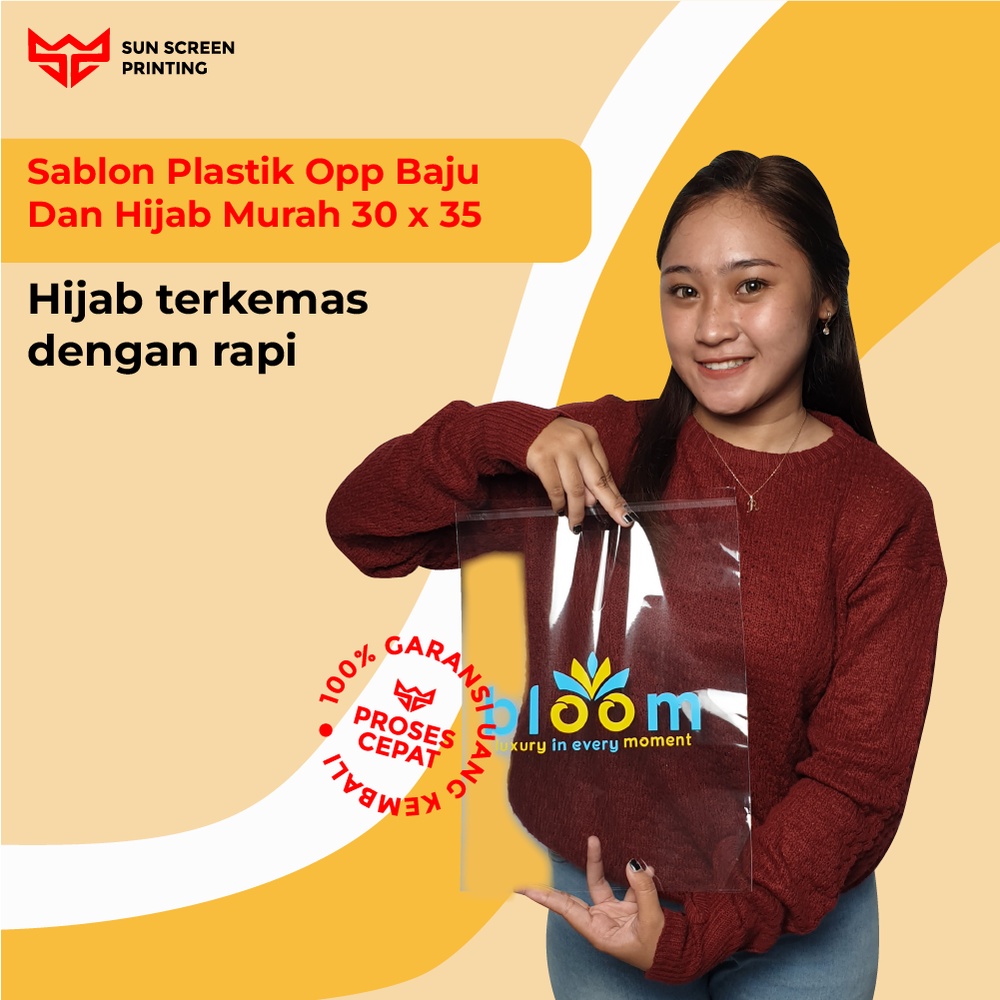 Sablon Plastik Opp Baju dan Hijab 30x35 Murah