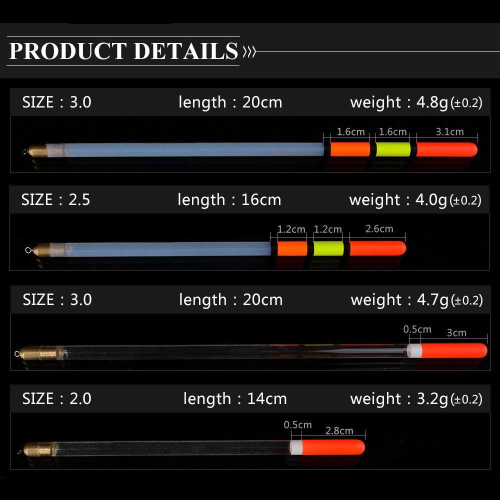 Suyo 10Pcs / Set Waggler Apung Transparan 2.0 / 3.0G Kualitas Tinggi Aksesoris Memancing Outdoor