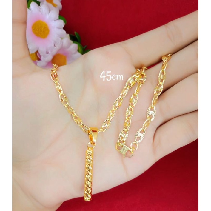 kalung plus liontin terbaru emas muda