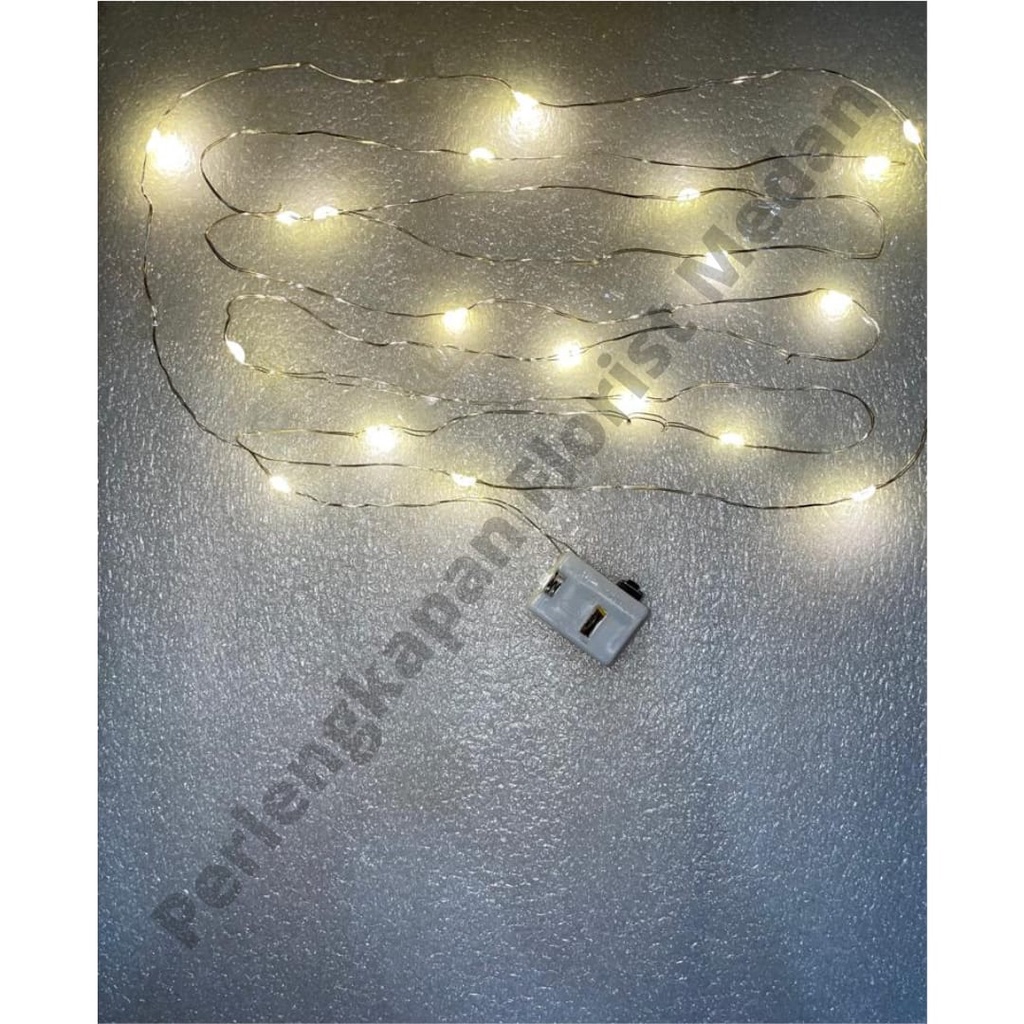 [ 1 Pc ] Lampu LED Kawat baterai panjang 2 Meter Waterproof Tahan air