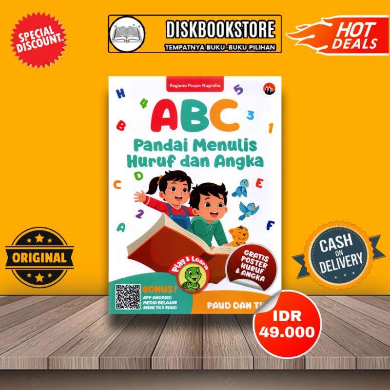 BUKU ANAK TK PAUD: BUKU ANAK ABC  PANDAI MENULIS HURUF DAN ANGKA