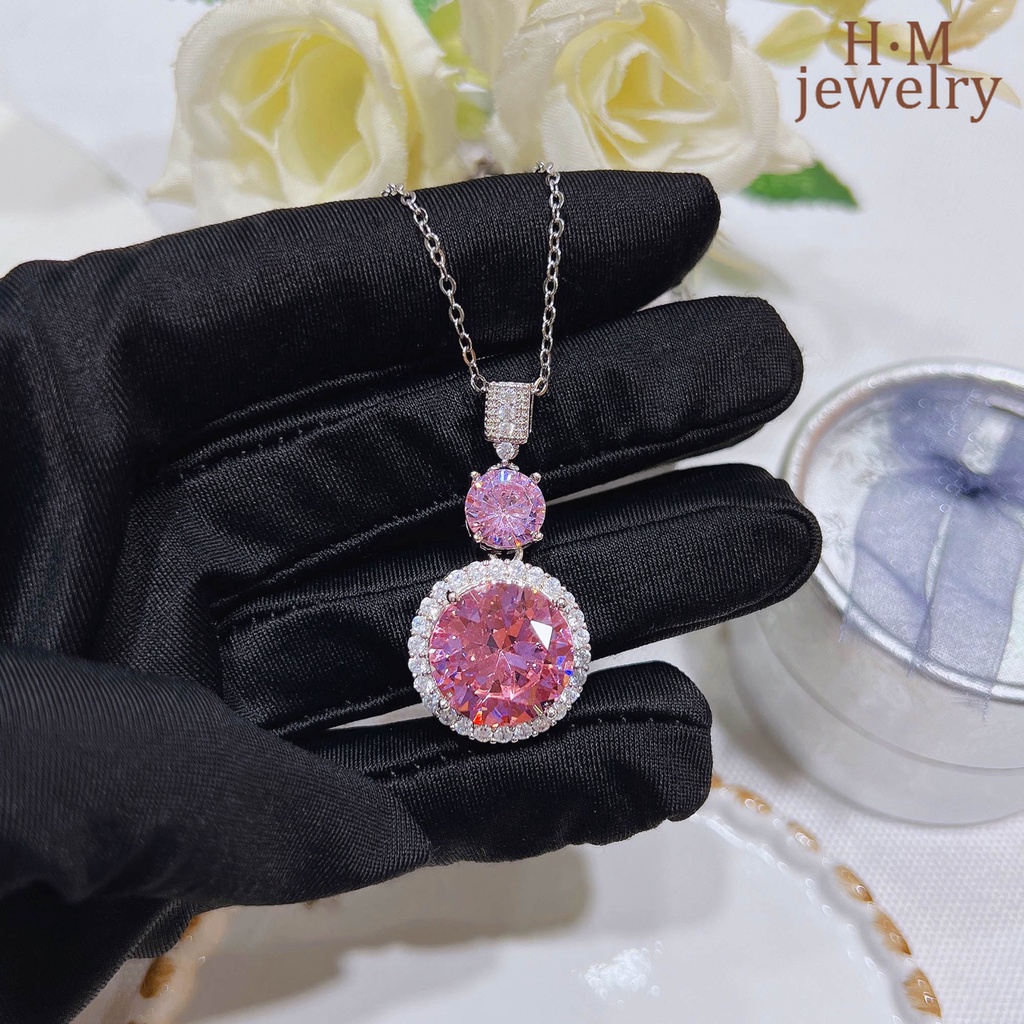 Set Kalung Rantaianting Tusuk Bentuk Bunga Sakura Hias Zircon AAA Untuk Wanita