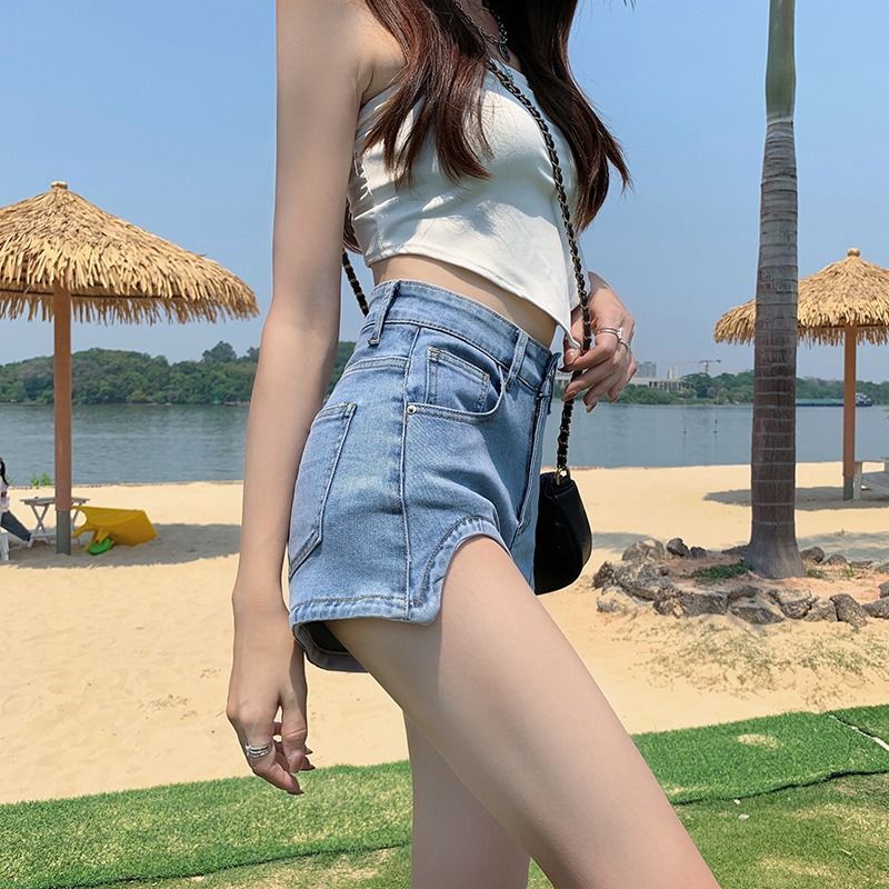 Celana jeans pendek wanita highwaist seksi celana korean style hot pants denim celana cewek jeans stretch dewasa kekinian 2023 ootd