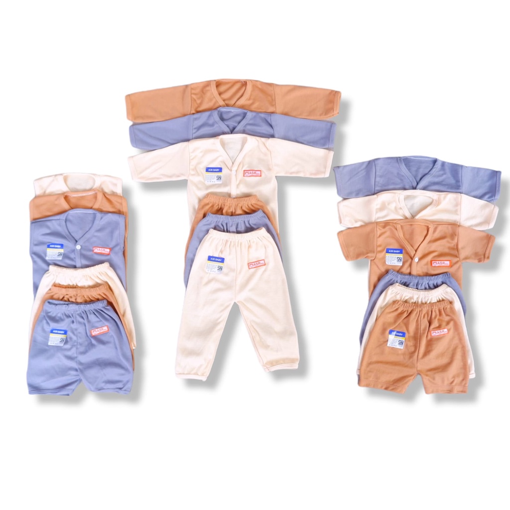 SET 3 Stel Pakaian Bayi NewBorn Baju Bayi SNI ASR Baby Earth Tone