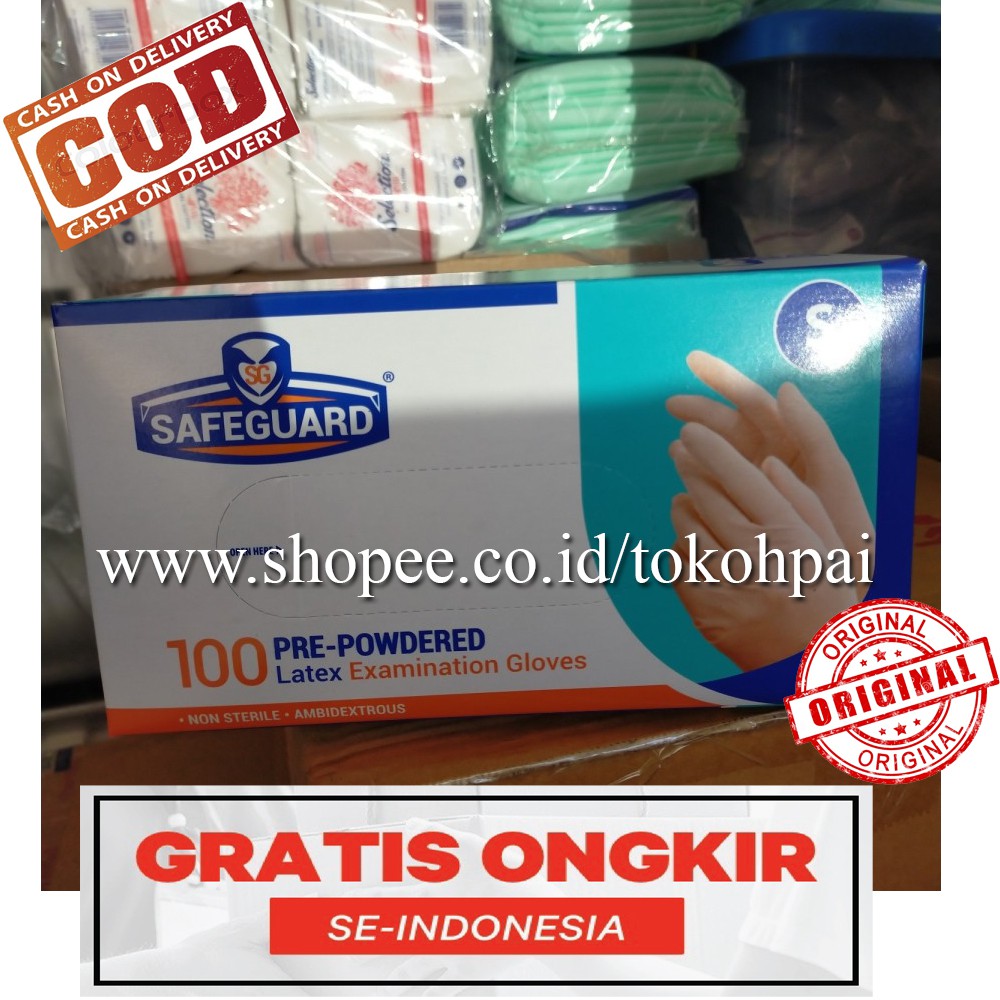 SARUNG TANGAN KARET MEDIS SAFEGUARD ISI 100