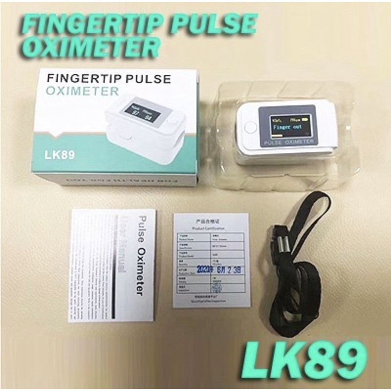 Oximeter Fingertip Pulse Oxymeter Alat Ukur Oxygen SpO2 Detak Jantung LK89