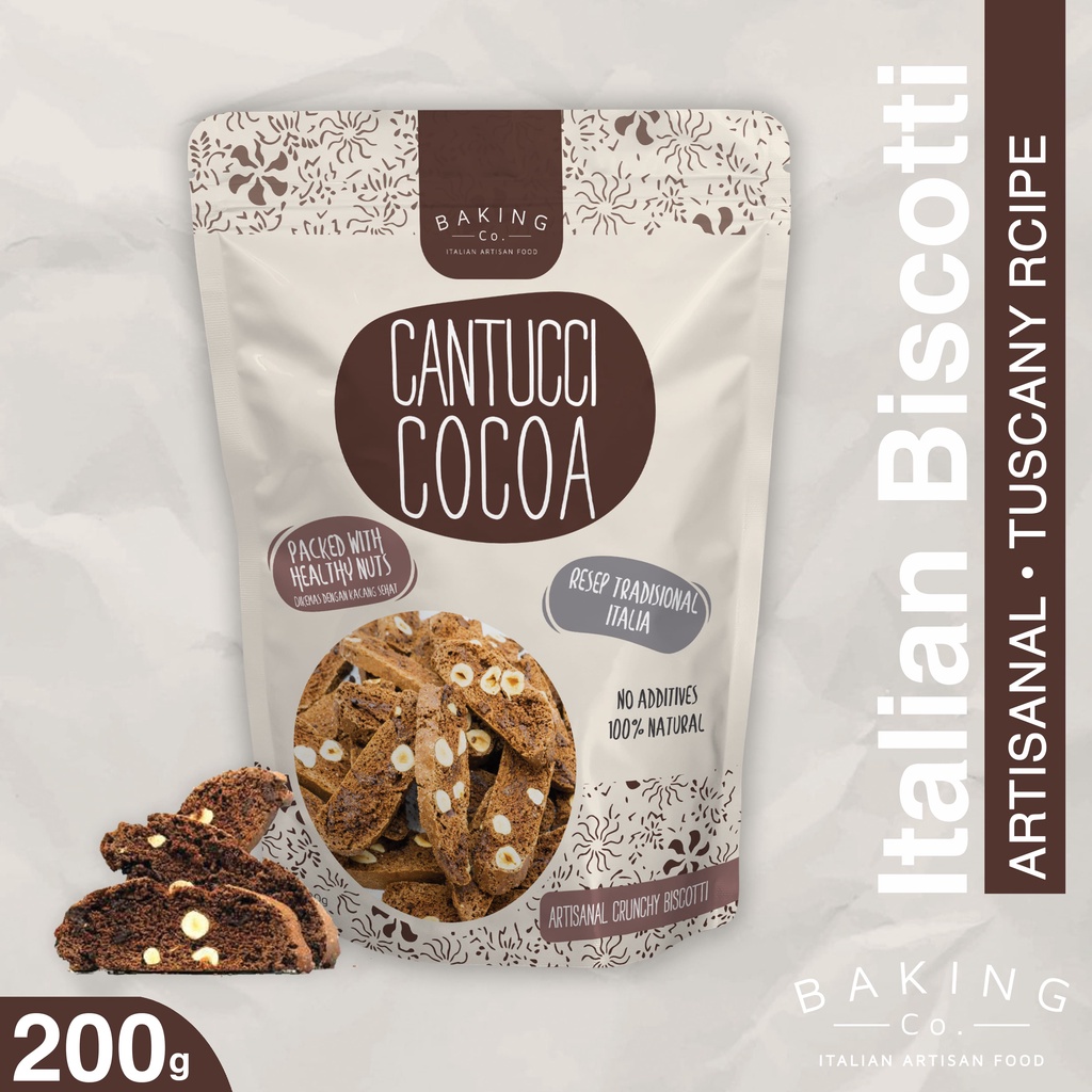 Jual BakingCo Biscotti Cantucci Cocoa Dark Chocolate &amp; Hazelnut - 200 ...