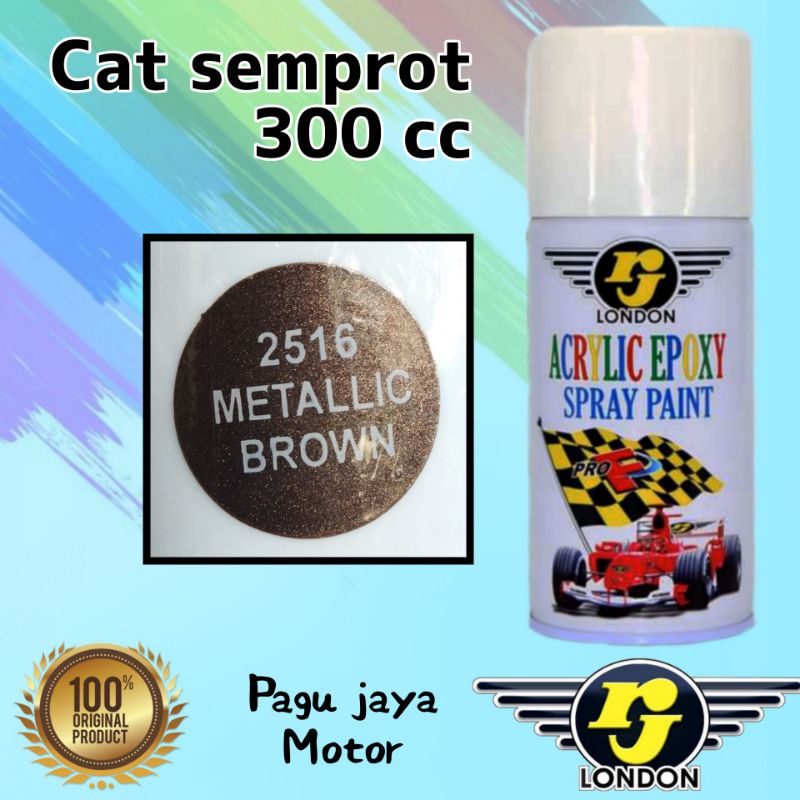 300ml pilok pilox  metalik metallic sparkling brown coklat metalik rj london cat semprot spray paint