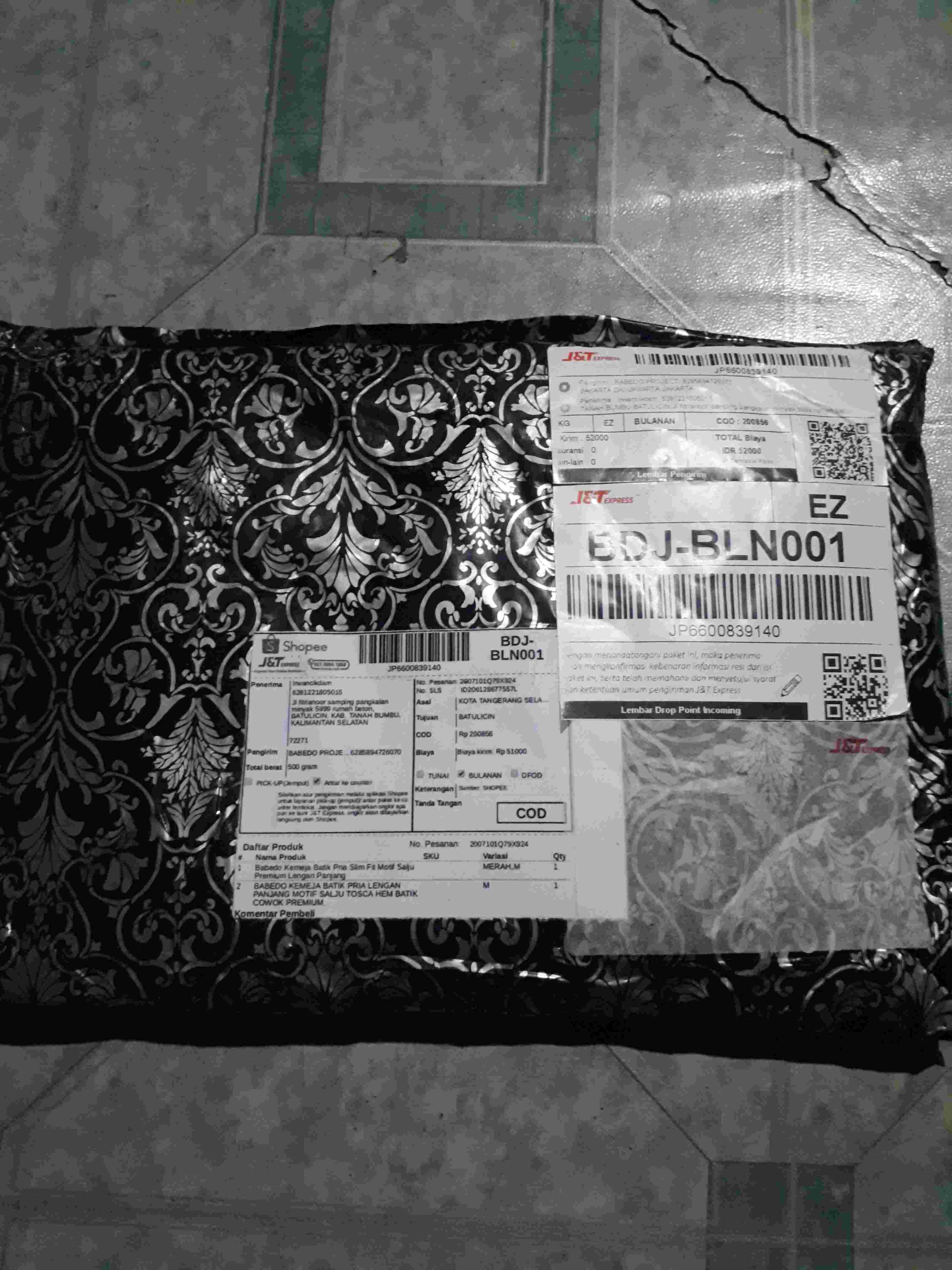 Babedo Kemeja Batik Pria Slim Fit Motif Salju Premium Lengan Panjang