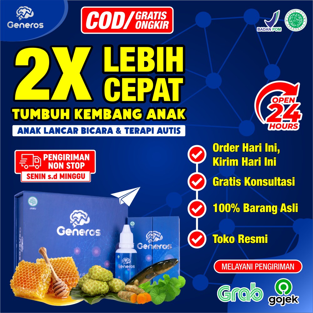 Generos Original - Multivitamin Nutrisi Atasi Telat Bicara Speech Spech Delay 10 Tetes Perhari Anak Cerdas &amp; Lancar Bicara Solusi Hiperaktif Tingkatkan Kecerdasan &amp; Daya Ingat