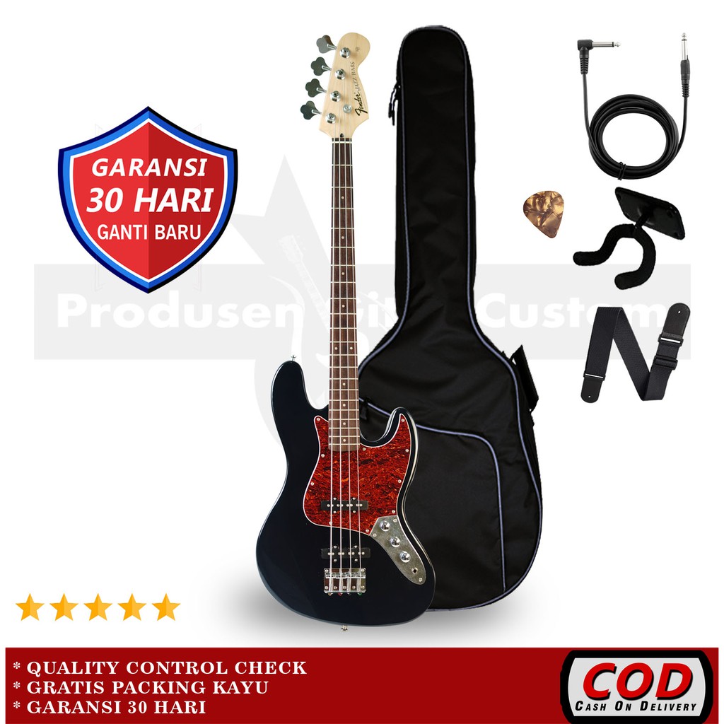 Bass Elektrik Fender Jazz Bass Custom Paket Lengkap