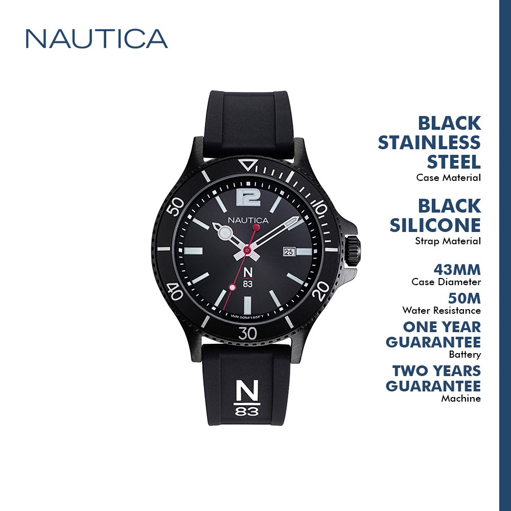 Nautica jam tangan pria Accra Beach NAPABS908 Hitam