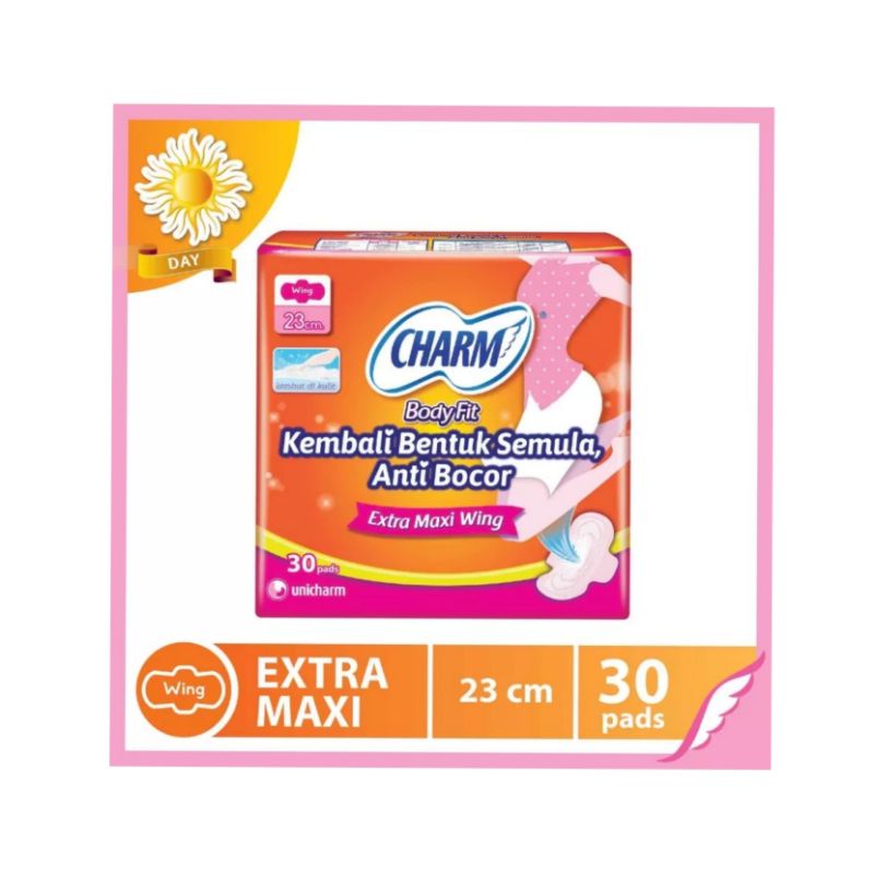 CHARM BODY FIT Pembalut Wings dan NonWings 30 pads