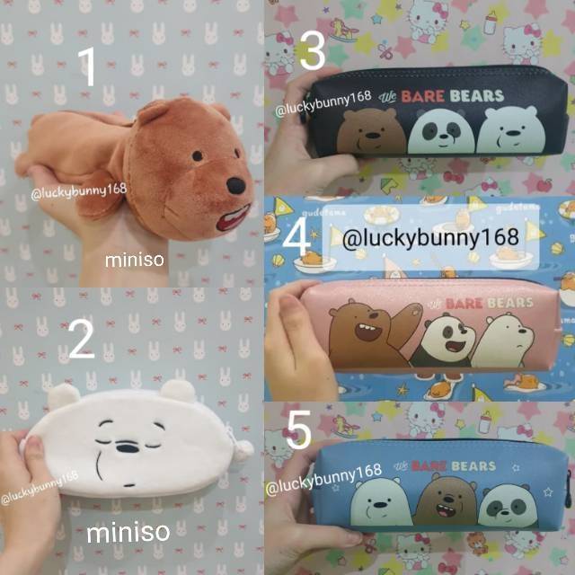 

kotak pensil we bare bears miniso we bare bears tempat pensil we bare bears pencil case miniso ori