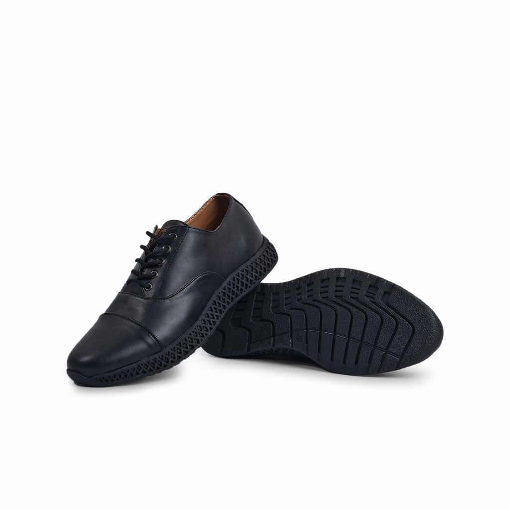 Oxford Ki Black | Sepatu Pantofel Hitam Pria Casual Kerja Cowok Pantofel Laki | FORIND x Monday