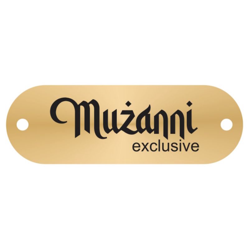 

label akrilik Muzanni gold ukuran 1x3 cm 50 pcs
