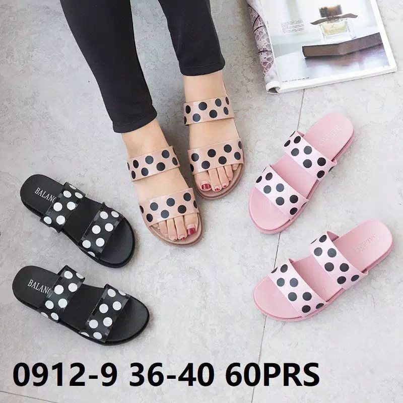 Sandal Wedges Wanita Sendal Jelly Polkadot 0912 Merk Balance