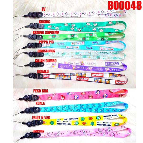 B ( B00048 ) TALI GANTUNGAN HP KARAKTER / KUNCI / KARTU / BISA GANTUNG DI LEHER PART 1 / HARGA GROSIR