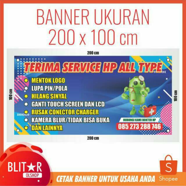 Contoh Banner  Servis Hp  desain  spanduk kreatif