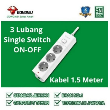 Goneo Power Strip 3 LUBANG G1030-15 (Cord-Lenght=1.5m) White