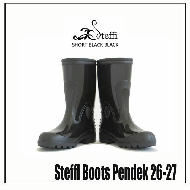 Steffi Boots Pendek 26-27 / Sepatu Karet Boot Tahan Air / Sepatu Kerja Proyek Bangunan