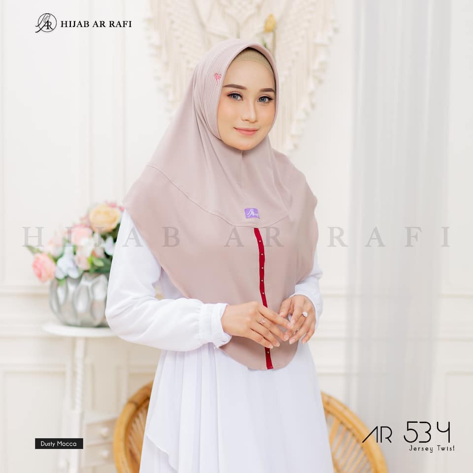 HIJAB ARRAFI AR 534 - HIJAB INSTAN - KERUDUNG ARAFI - KERUDUNG INSTAN - JILBAB INSTAN-DUSTY MOCCA