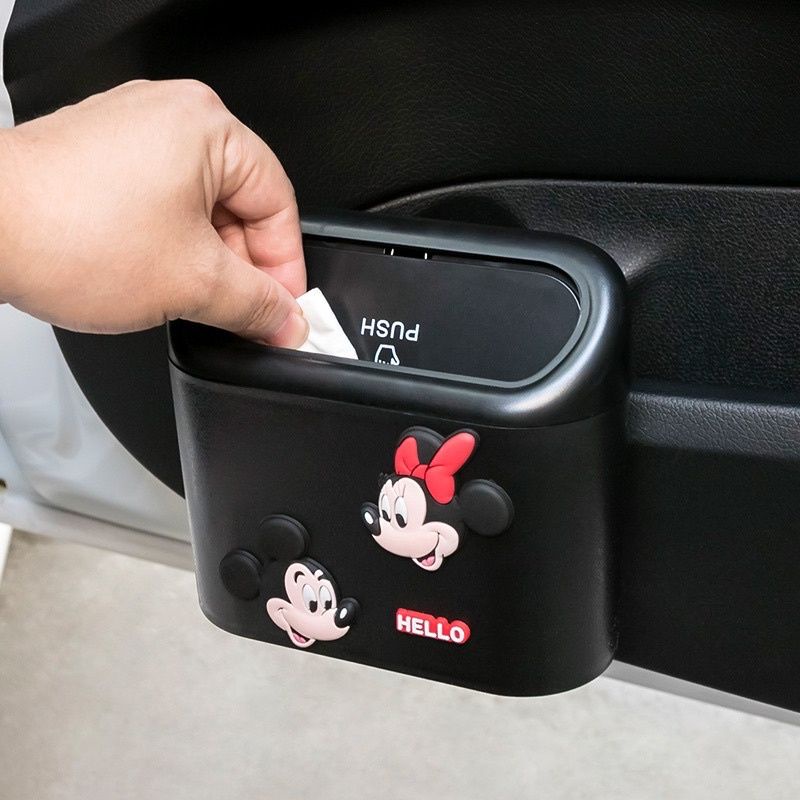 tempat sampah mobil mickey minnie Tempat Sampah Mobil - Kotak Penyimpanan Mobil Serbaguna - Car Trash Can Garbage Bin Car Storage Box