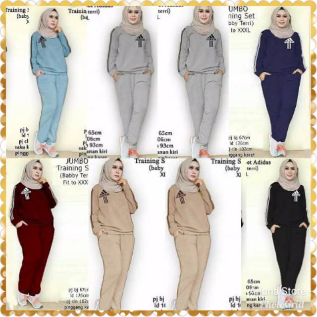 Baju gym perempuan ADIDAS JUMBO fashion wanita baju olahraga