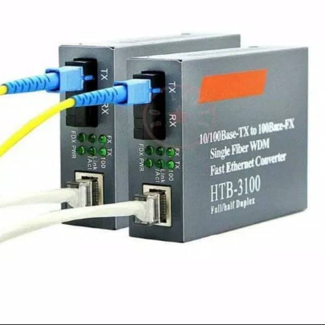 Netlink HTB 3100 10 100 Sepasang AB Fiber Optic Media 