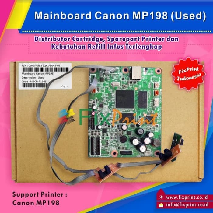 Board Canon MP198- Mainboard Canon MP 198- Motherboard MP198 Cabutan FPS2604