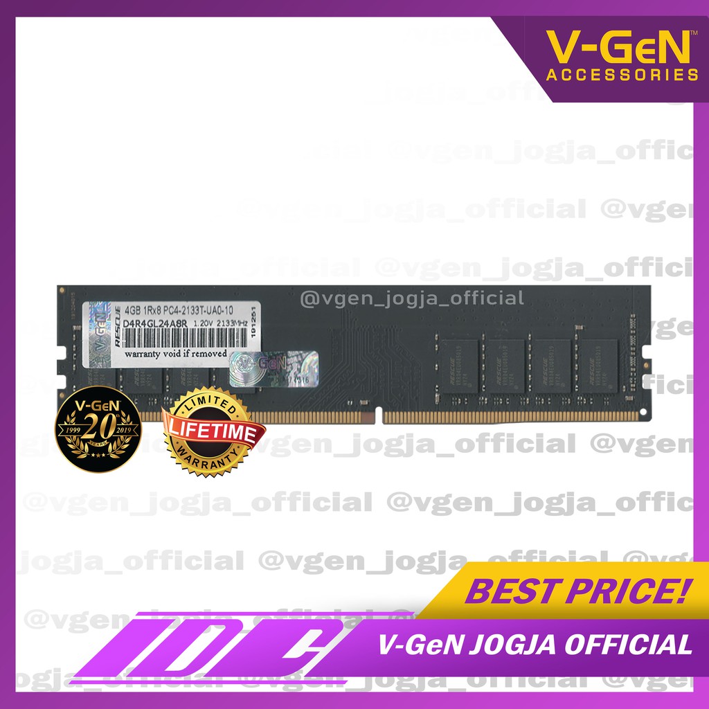 RAM V-GeN RESCUE LONG-DIMM DDR4 PC 2133 4GB - 16 GB GARANSI RESMI